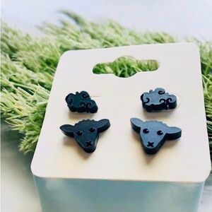 Black Sheep and Cloud Earrings